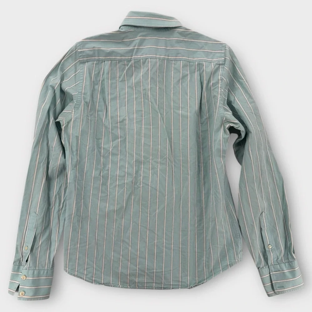 Abercrombie & Fitch Shirt Mens Medium Button Down‎ Muscle Fit Stripe LS Blue